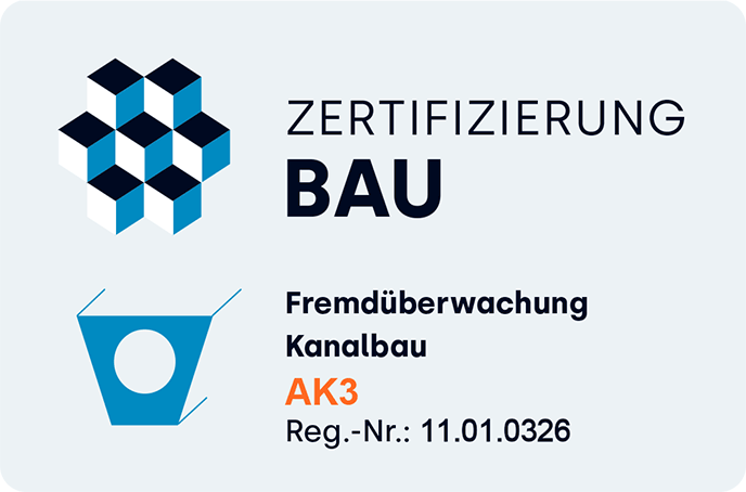 Zertifizierungszeichen Bau - Fremdüberwachung Kanalbau
